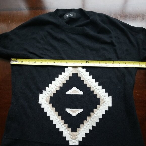 Fab'rik Angora Blend Metalic Tassle Aztec‎ Sweater Long Sleeve Western Oversize - Picture 5 of 8